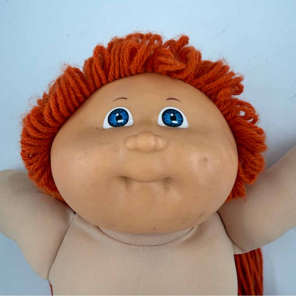 Vintage 1985 Cabbage Patch Kids Hasbro Soft Body Signed Long Red Hair Blue Eyes